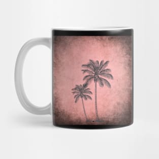 Vintage palm trees on pink Mug